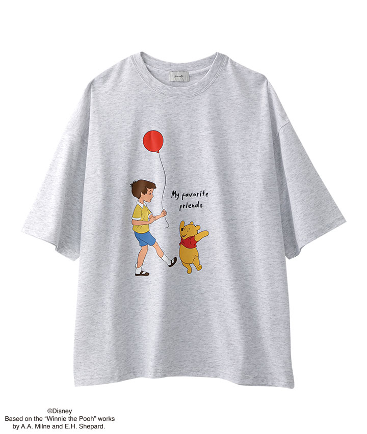 【Ｄｉｓｎｅｙ】（くまのプーさん）５分袖プリントＴシャツ