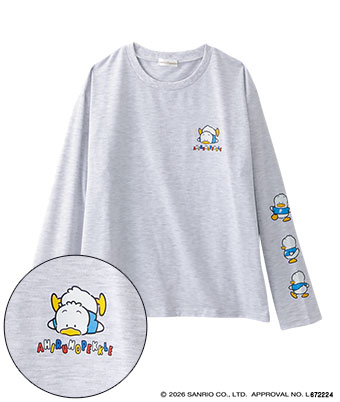 【サンリオキャラクターズ】（あひるのペックル）袖プリント長袖Ｔシャツ