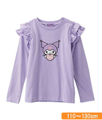 【サンリオキャラクターズ】（クロミ）アップリケフリル長袖Ｔシャツ