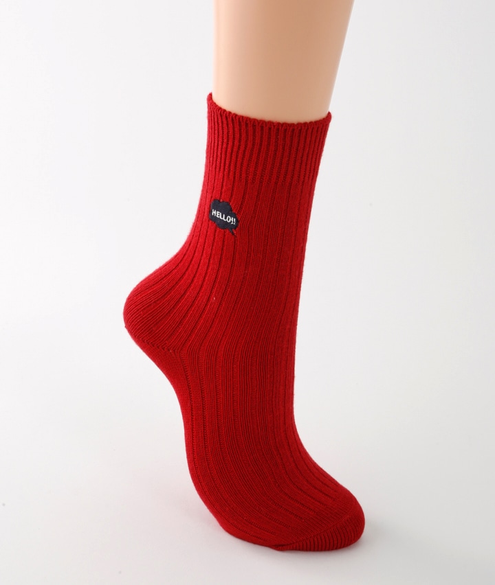 （１足物）刺繍クルーソックス