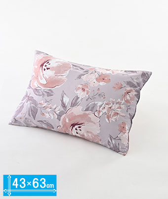 枕カバー　バラ柄　４３×６３ｃｍ