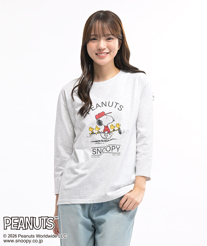 【ＰＥＡＮＵＴＳ】（スヌーピー）七分袖Ｔシャツ