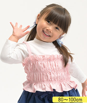 ベビー女児キャミドッキング長袖Ｔシャツ