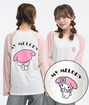 【サンリオキャラクターズ】（マイメロディ）ラグランＴシャツ