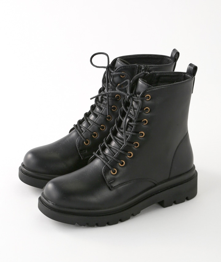 レースアップハーフブーツ