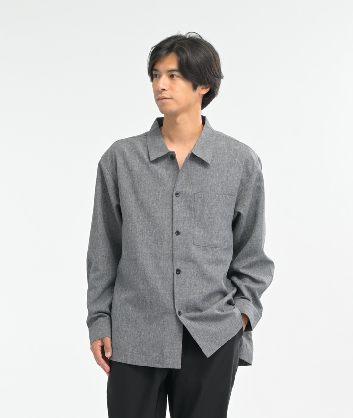 （大きいサイズ）杢調オーバーサイズシャツ