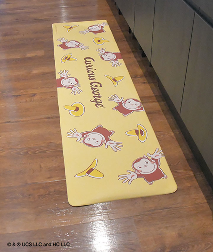 【おさるのジョージ】チャーミングジョージＰＶＣキッチンマット　４５ｘ１８０ｃｍ