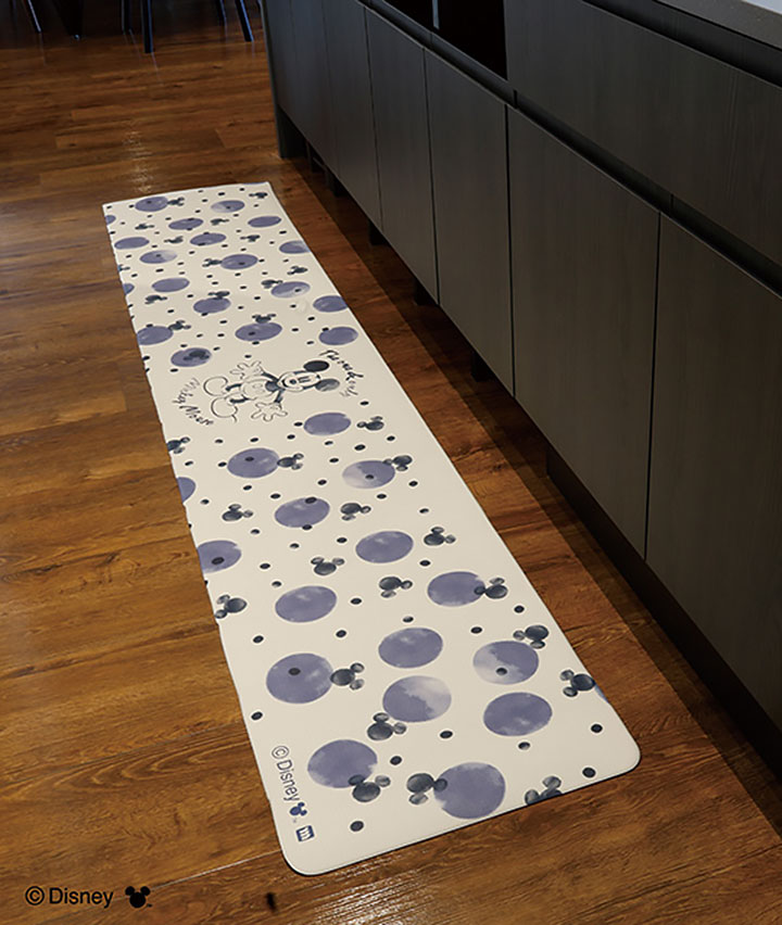 【Ｄｉｓｎｅｙ】（ミッキーマウス）ドットパターンＰＶＣキッチンマット　４５ｘ２４０ｃｍ