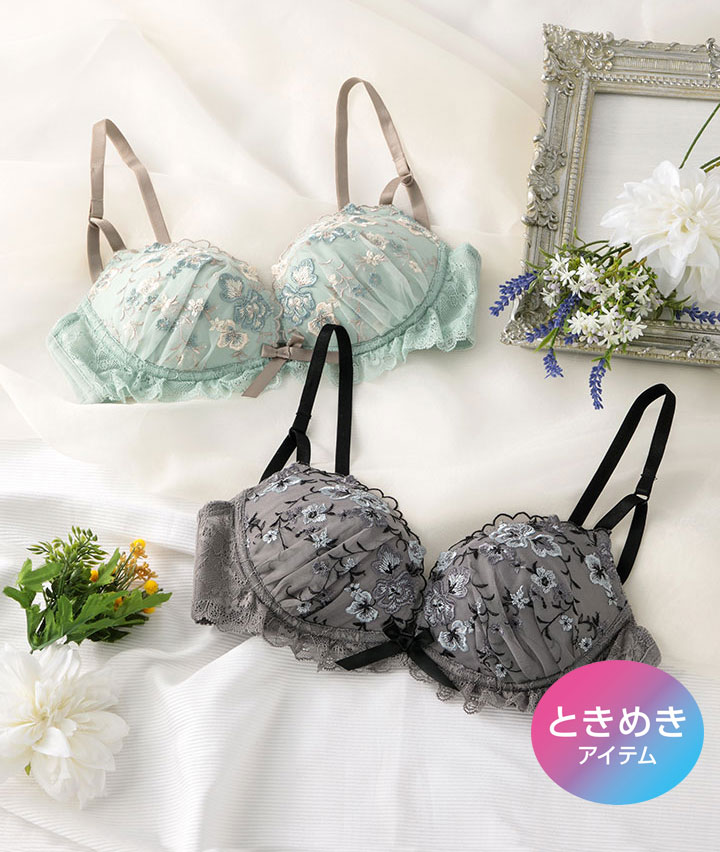 （すっきりメイク）マルチフラワーノンワイヤーブラジャー