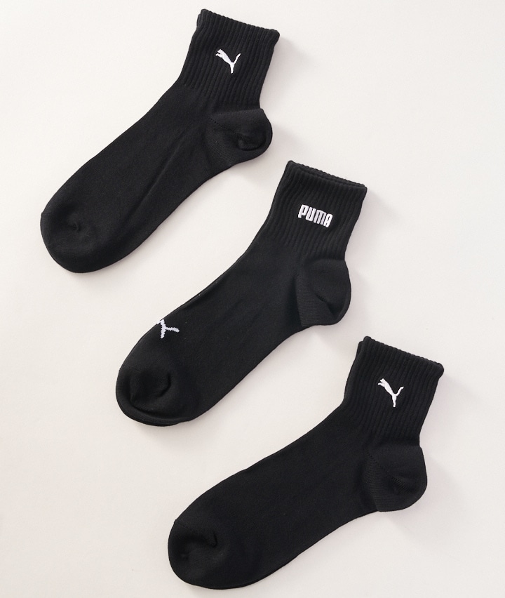 【Ｐｕｍａ】（３足組）刺繍入りショートソックス