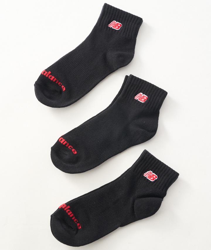 【Ｎｅｗ　Ｂａｌａｎｃｅ】（３足組）刺繍入りショートソックス