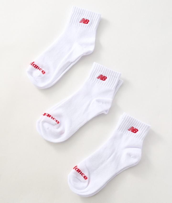 【Ｎｅｗ　Ｂａｌａｎｃｅ】（３足組）刺繍入りショートソックス