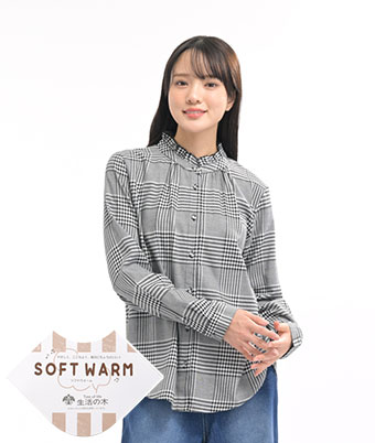 【生活の木】（ＳＯＦＴ ＷＡＲＭ）（カレンデュラオイル配合）ビエラ素材衿フリルシャツ