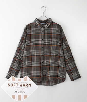 【生活の木】（ＳＯＦＴ ＷＡＲＭ）（カレンデュラオイル配合）ビエラ素材レギュラーカラーシャツ