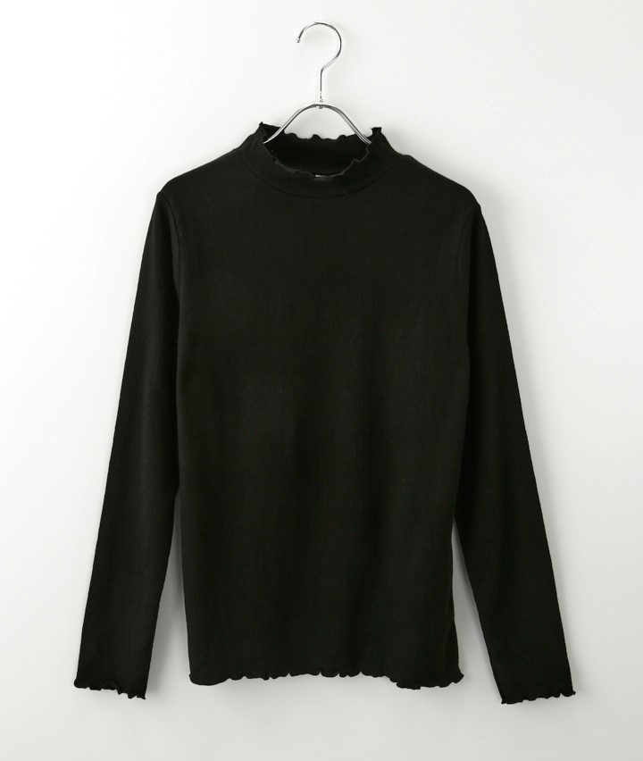 ニット楊柳メロウハイネックＴシャツ