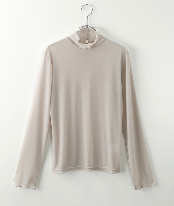 ラメニットメロウハイネックＴシャツ