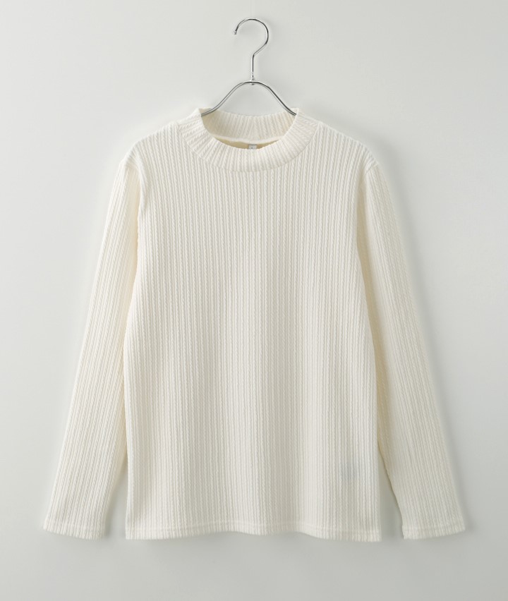 ケーブルＪＱモックネックＴシャツ