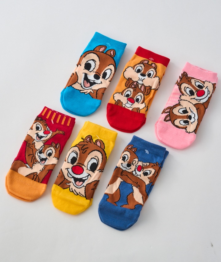 【Ｄｉｓｎｅｙ】（チップ＆デール）（６足入り）ソックス