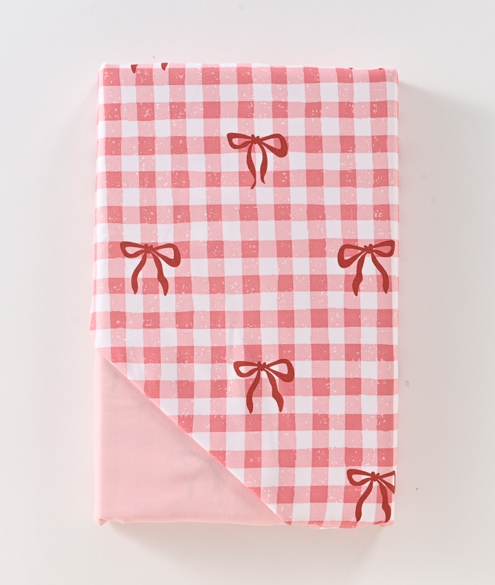 掛布団カバー　リボンチェック柄