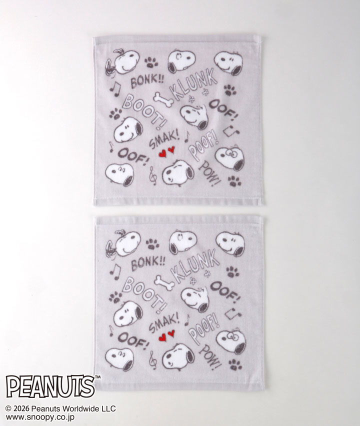 【ＰＥＡＮＵＴＳ】（スヌーピー）（２枚組）ウォッシュタオル