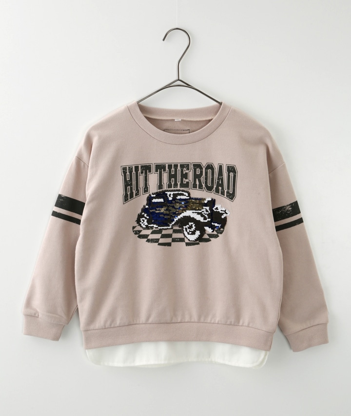 男児スパンコール車柄トレーナー