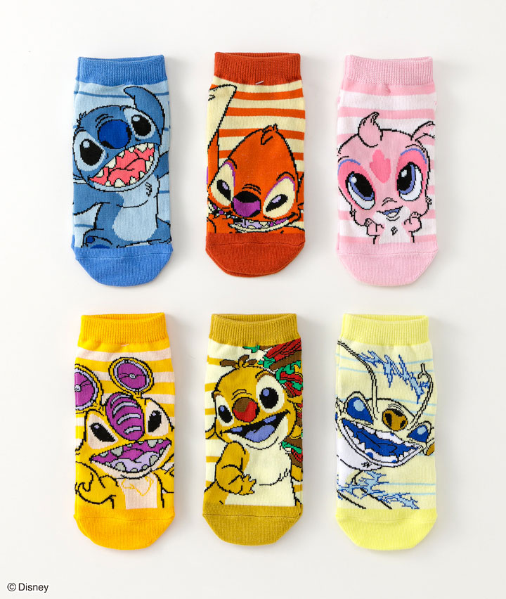 【Ｄｉｓｎｅｙ】【スティッチ】（巾着入り）（６足入り）ソックス