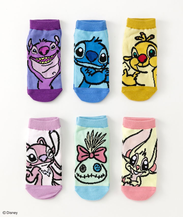 【Ｄｉｓｎｅｙ】【スティッチ】（巾着入り）（６足入り）ソックス