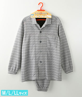 温活キルトボーダーシャツパジャマ