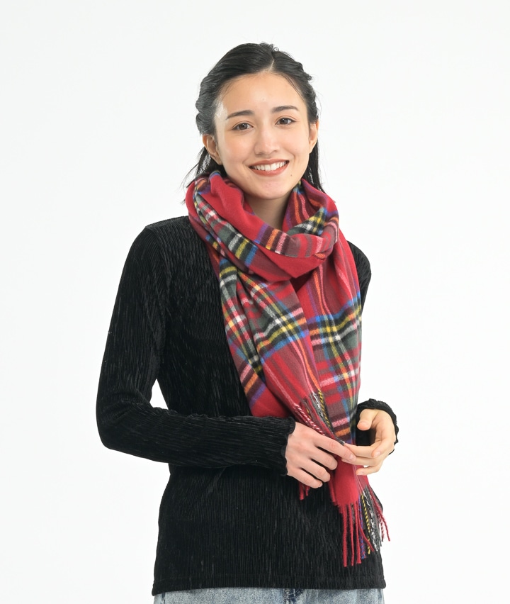 ポリエステル格子ストール