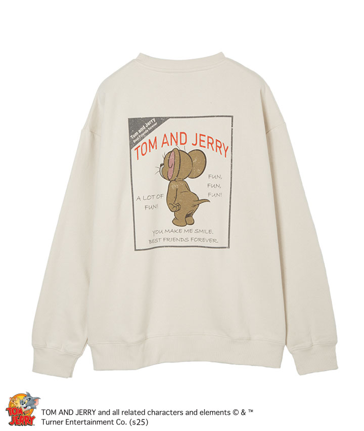 【ＴＯＭ＆ＪＥＲＲＹ】裏起毛加工風プリントクルーウェット