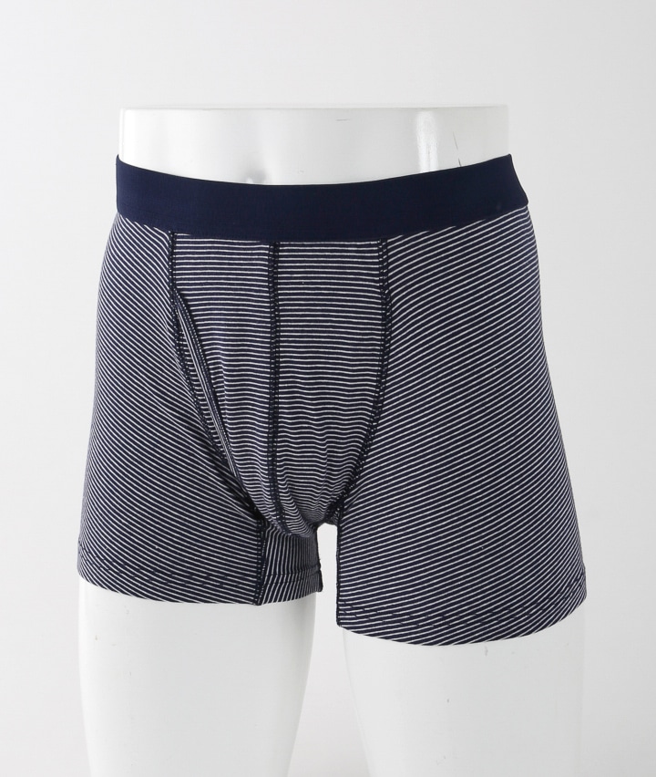 【アクティブスタイル】（ボーダー柄）（コットンストレッチ）（レギュラータイプ）（前開き）ボクサーブリーフ