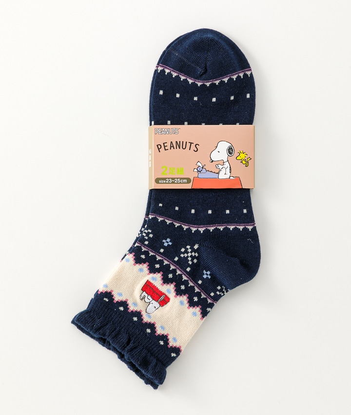 【ＰＥＡＮＵＴＳ】（スヌーピー）（２足組）クルーソックス