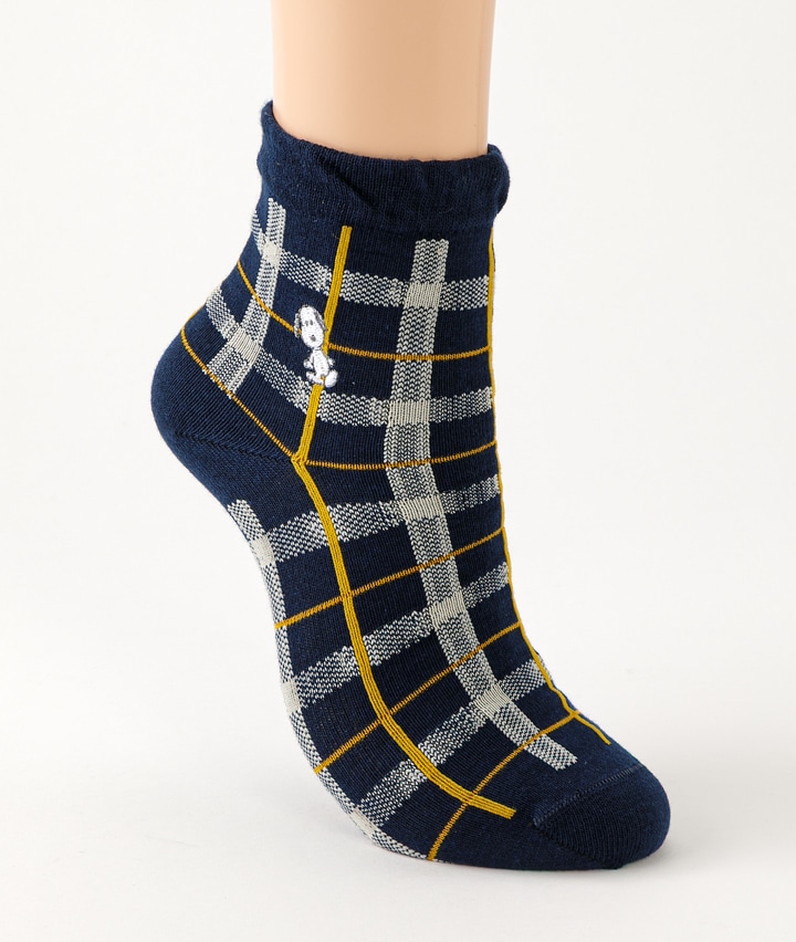 【ＰＥＡＮＵＴＳ】（スヌーピー）（２足組）刺繍付クルーソックス