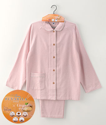 【Ｇｉｎｇｅｒのチカラ】（綿１００％）レディース双糸ネルパジャマ