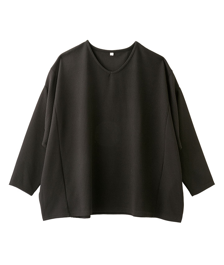 【着るだけでステキに変身トップス】ストライプジャカードプルオーバー