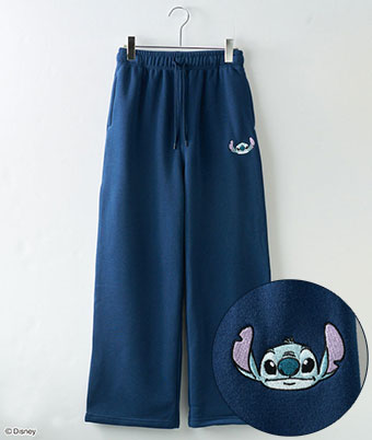 【Disney】(スティッチ)ワンポイント刺しゅうパンツ