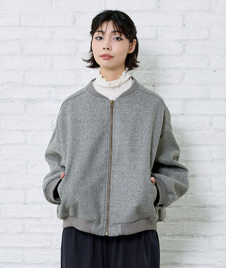 フェイクウールブルゾン