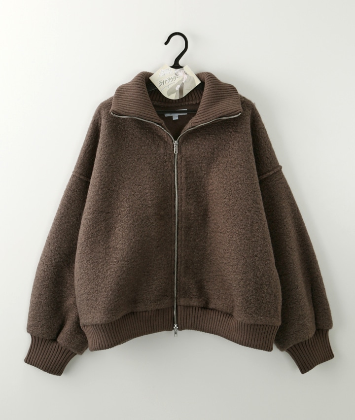フェイクウールリブブルゾン
