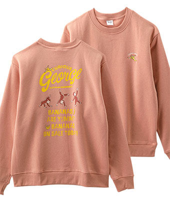 【おさるのジョージ】裏起毛プリントクルートレーナー