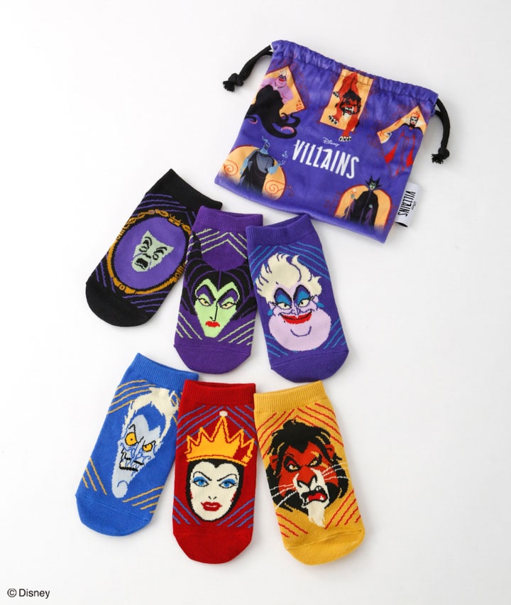 【Ｄｉｓｎｅｙ】（ヴィランズ）（巾着入り）（６足入り）ソックス