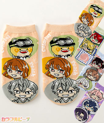 【カラフルピーチ】（１足物）フロント柄ソックス