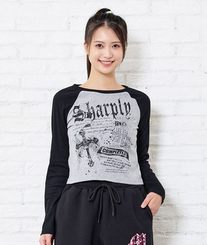 長ラインストーンＴシャツ