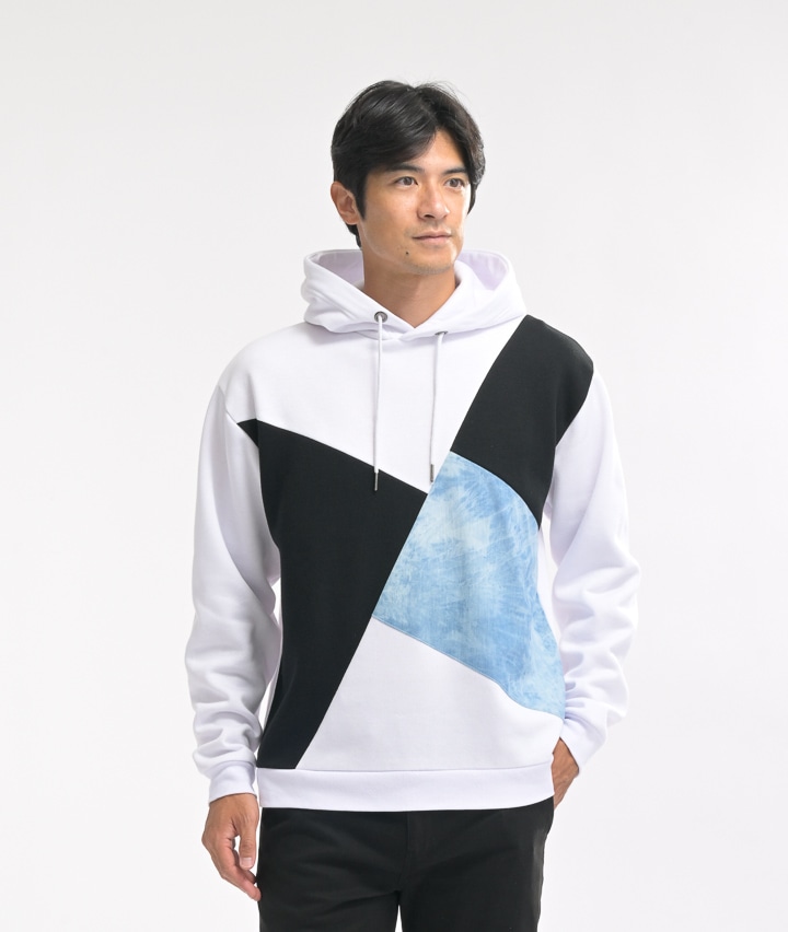 裏起毛切替プルパーカー