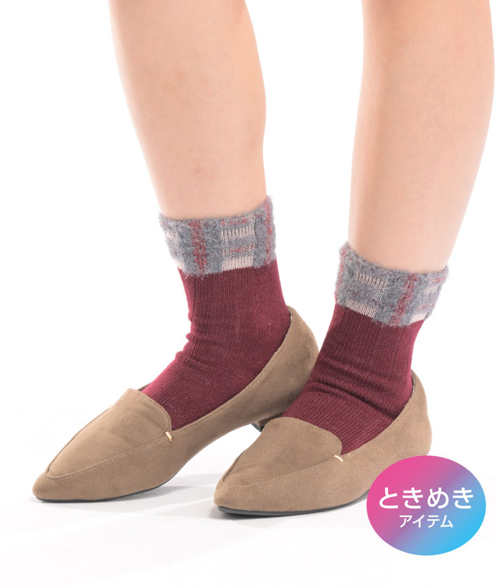（１足物）トップチェックソックス