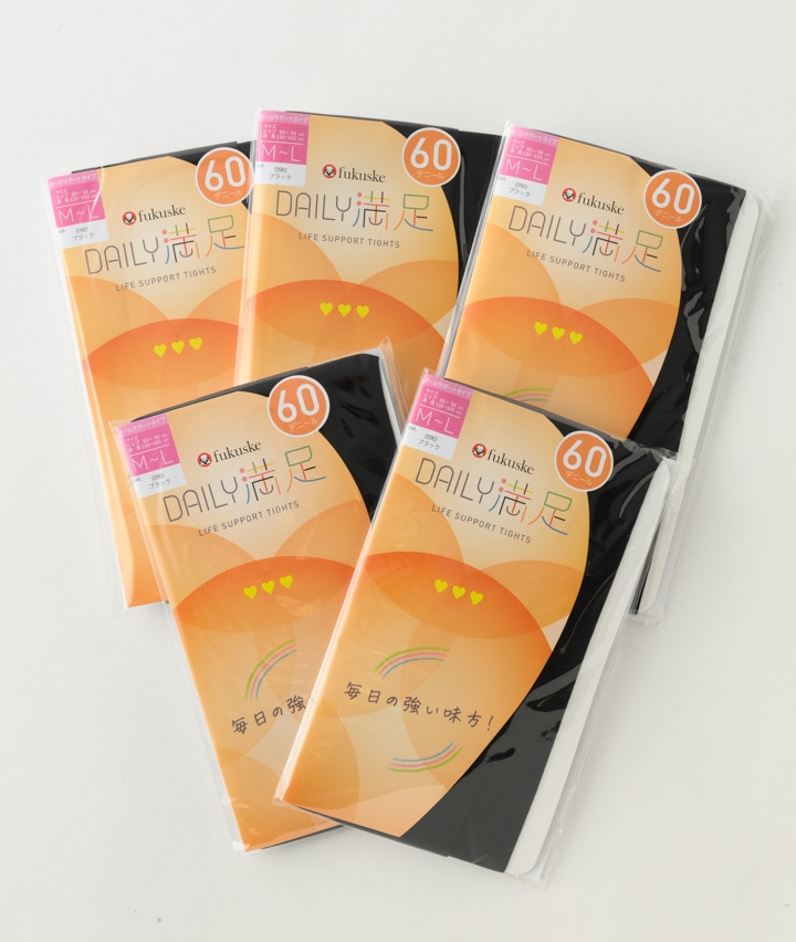 【福助】(DAILY満足)(5足入り)60デニールタイツパック
