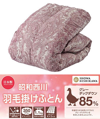【昭和西川】（ダウン８５％）羽毛掛布団