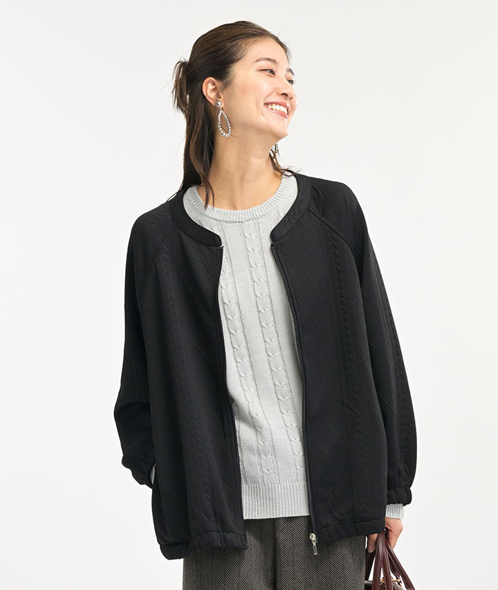 ノーカラージップブルゾン