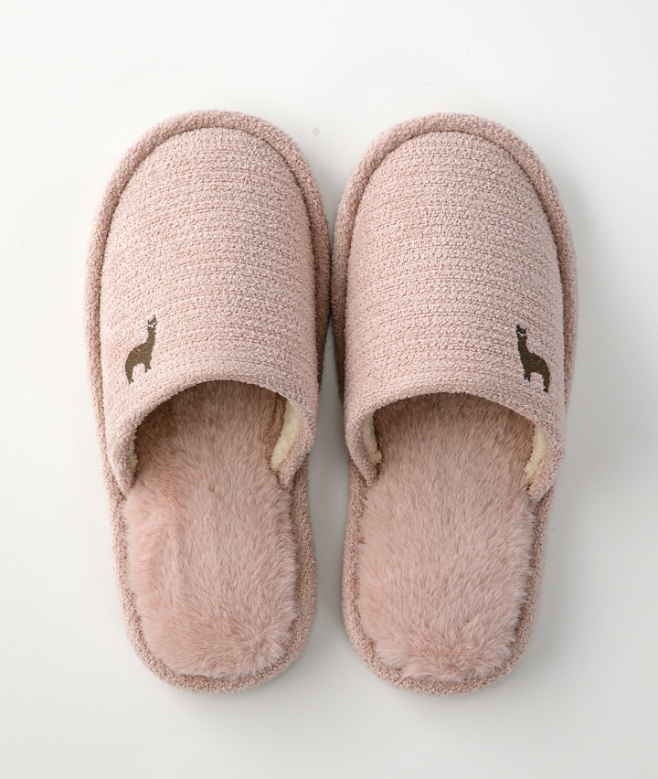 （Ｇｉｎｇｅｒのチカラ）（足なり＆かかとしっかり）アルパカ柄スリッパ　Ｍ