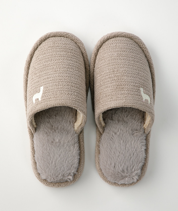 （Ｇｉｎｇｅｒのチカラ）（足なり＆かかとしっかり）アルパカ柄スリッパ　Ｍ