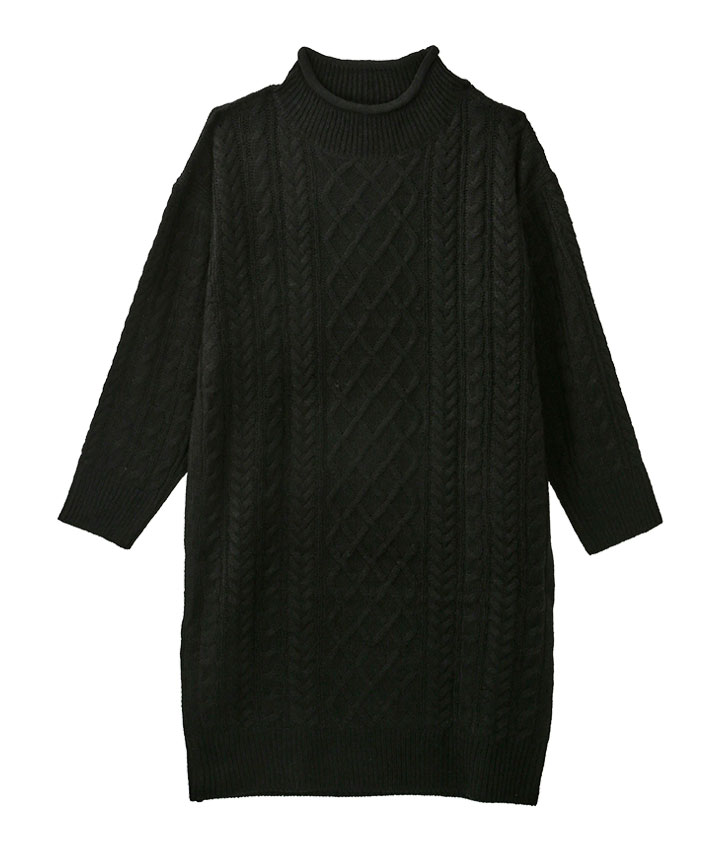 ケーブルニットチュニック